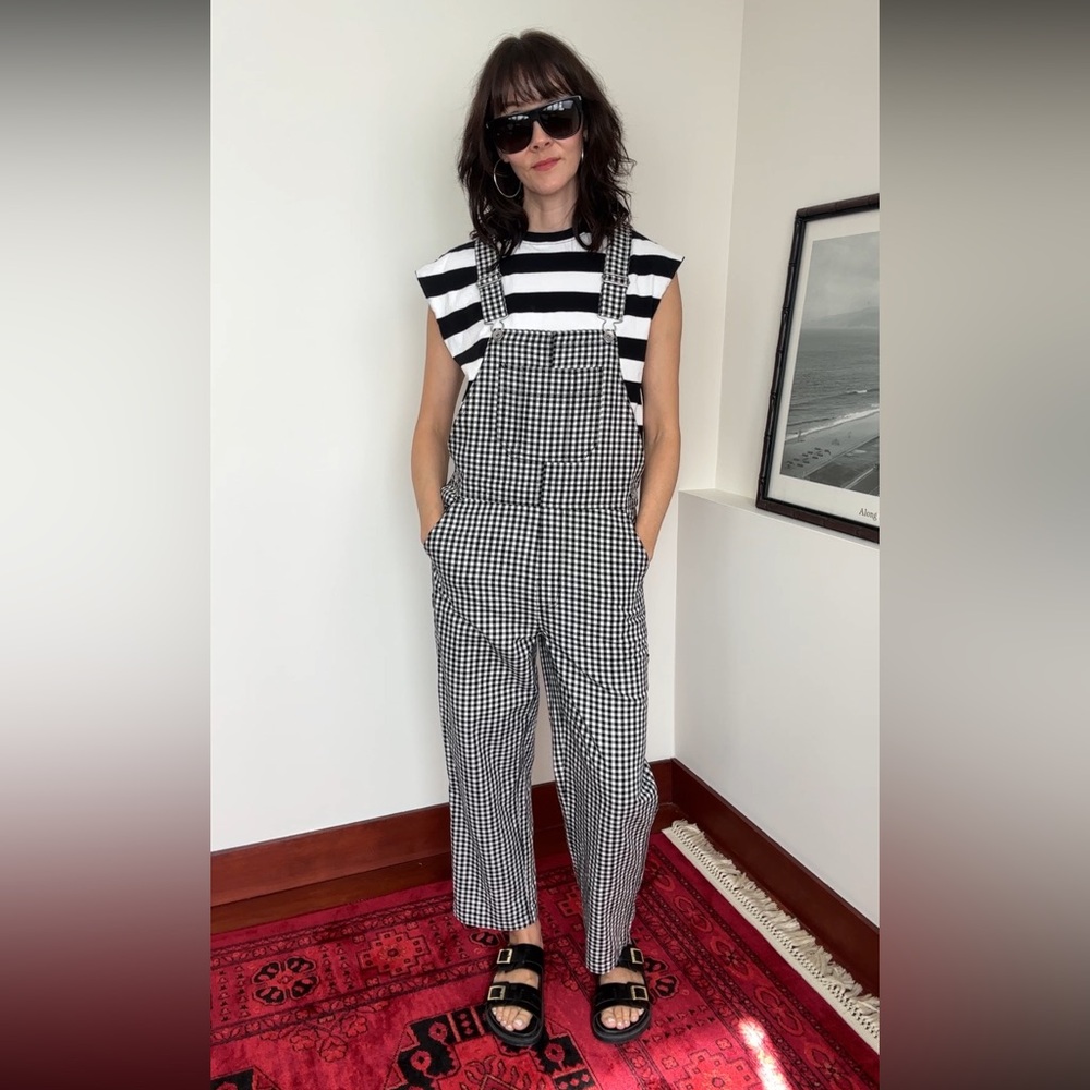 Brixton gingham overalls 🖤🤍